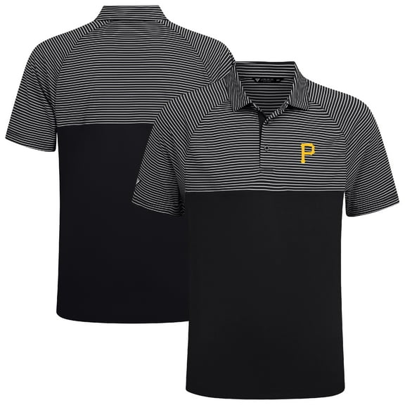Men's Levelwear Black Pittsburgh Pirates Classic Stripes Insignia 2.0 Polo