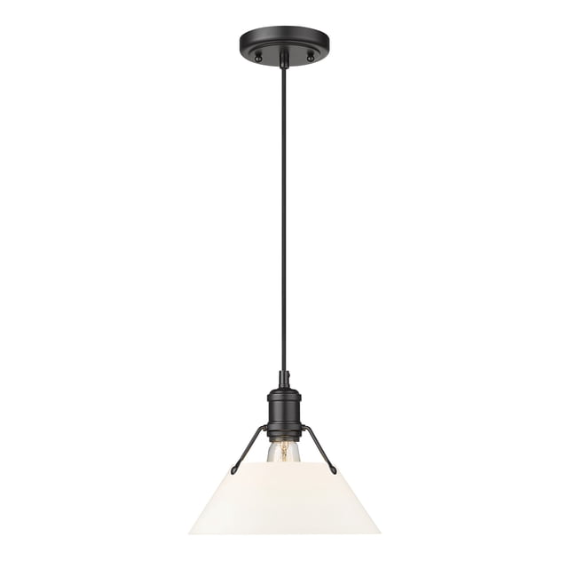 Orwell 1-Light Pendant in Matte Black with Opal Glass