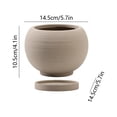 thumbnail image 3 of Khaki Matte Ceramic Flowerpot, Round Short Shape for Dining Table Windowsill Pothos Snake Plant, Includes Drip Tray Mess Free, 3 of 6