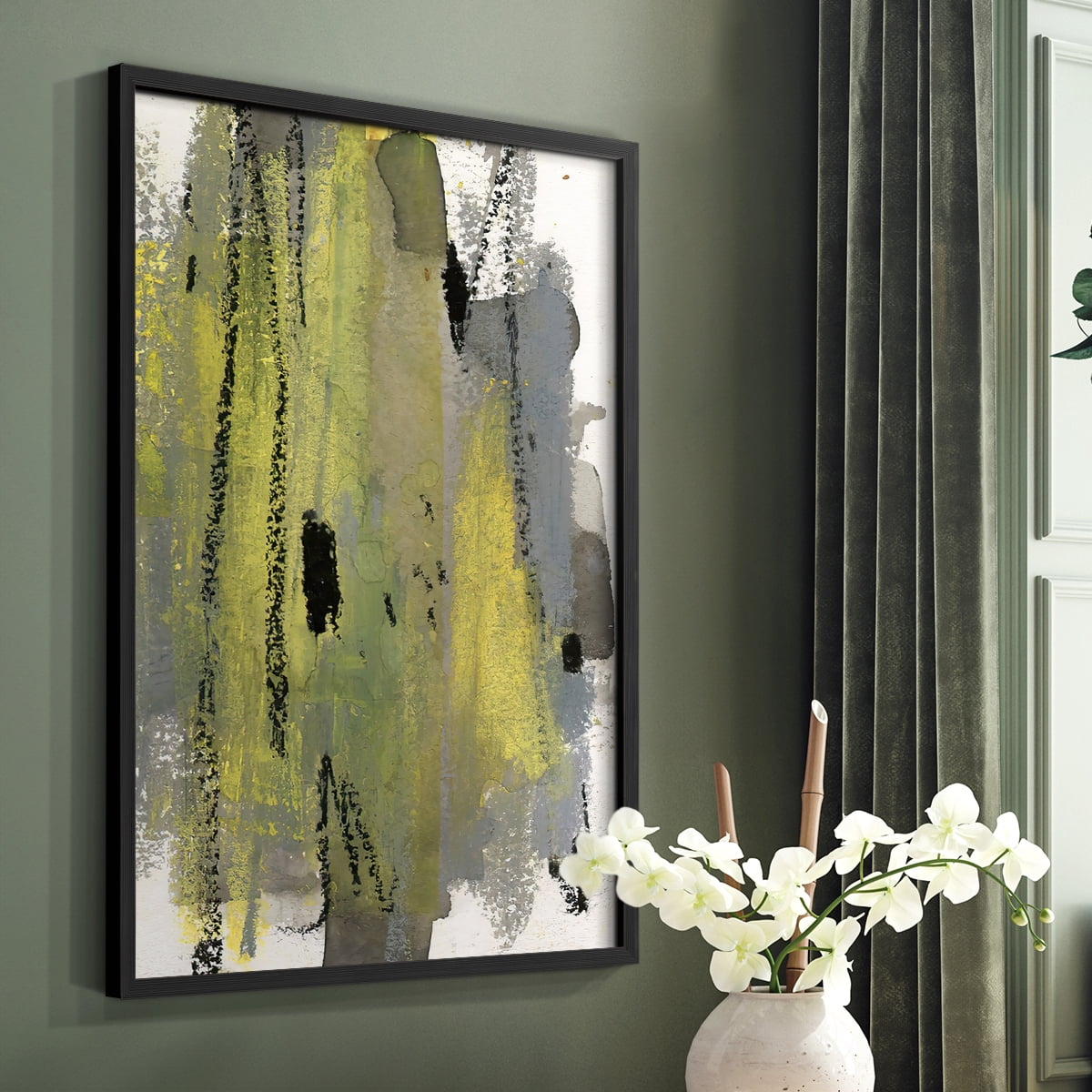 Loft Pastel I Framed Print in Black Solid Wood Framed Print No Nail Hanging