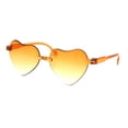 thumbnail image 2 of Kid Size Girls Rimless Heart Shape Plastic Retro Sunglasses Orange, 2 of 4