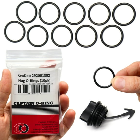 Captain O-Ring  Replacement O-Rings for SeaDoo 292001352 Plug 10 Pack  Also Fits 292002024, 292002022, 292001583, 292001320 Drain Plugs