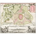 thumbnail image 2 of Homann, Johann Baptista 13x12 Black Modern Framed Museum Art Print Titled - Map of Vienna 1702, 2 of 4