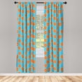 thumbnail image 5 of Ambesonne Tangerine Window Curtains, Exotic Citrus Fruit Round, Each 28" W x 95" L, Sky Blue Burnt Orange, 5 of 5