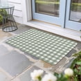 thumbnail image 2 of Sage Green Buffalo Plaid Doormat Outdoor Entrance 16"x24", Farmhouse Green White Checkered Absorb Moisture Dirt Door Mats, Non-Slip Rubber Backing Floor Mats Indoor, Low-Profile Front Door Rugs, 2 of 9