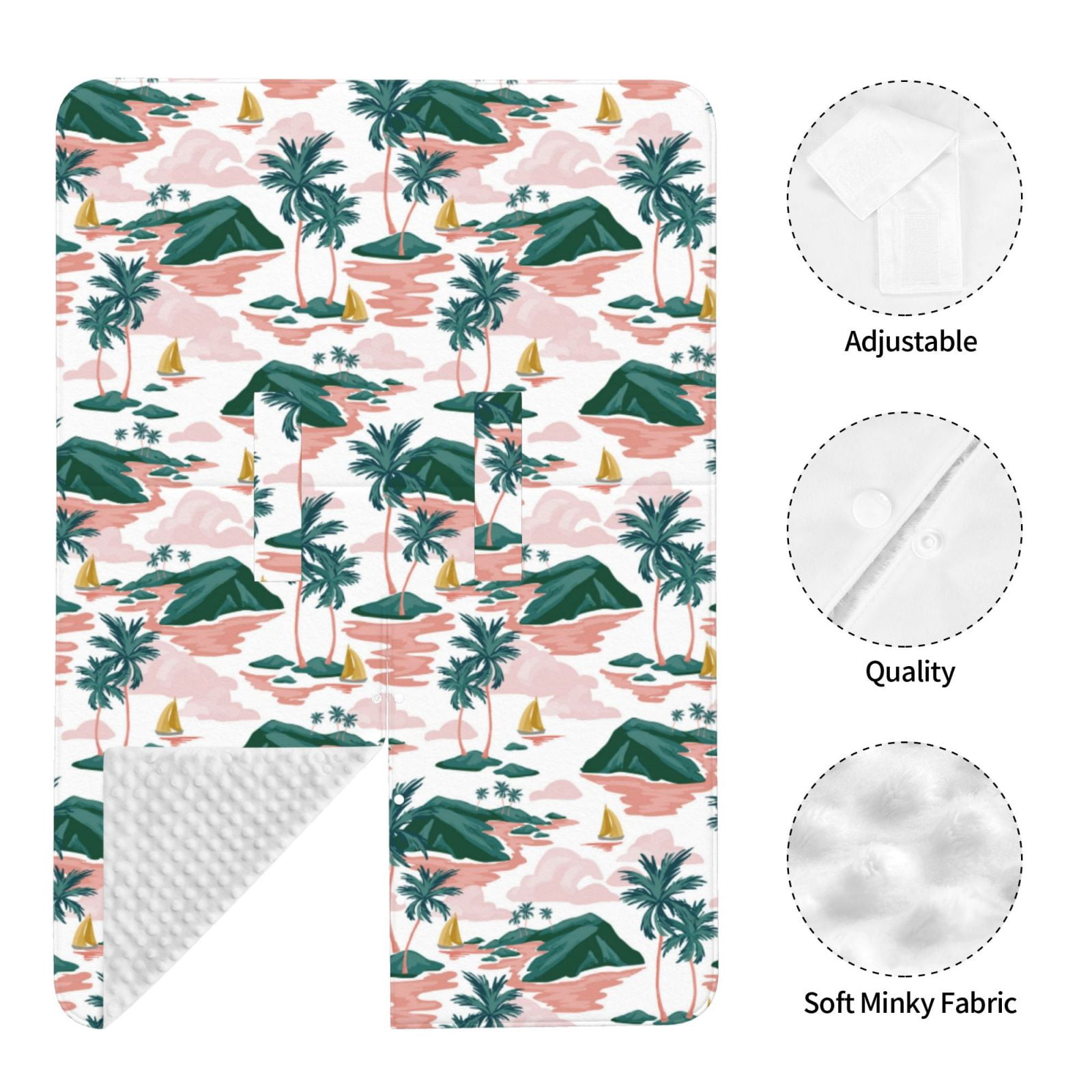 Naloa Hawaii Palms Baby Car Seat Cover, Breathable Baby Carrier Cover, Multiuse Baby Carrier Cover & Nursing Breastfeeding Cover