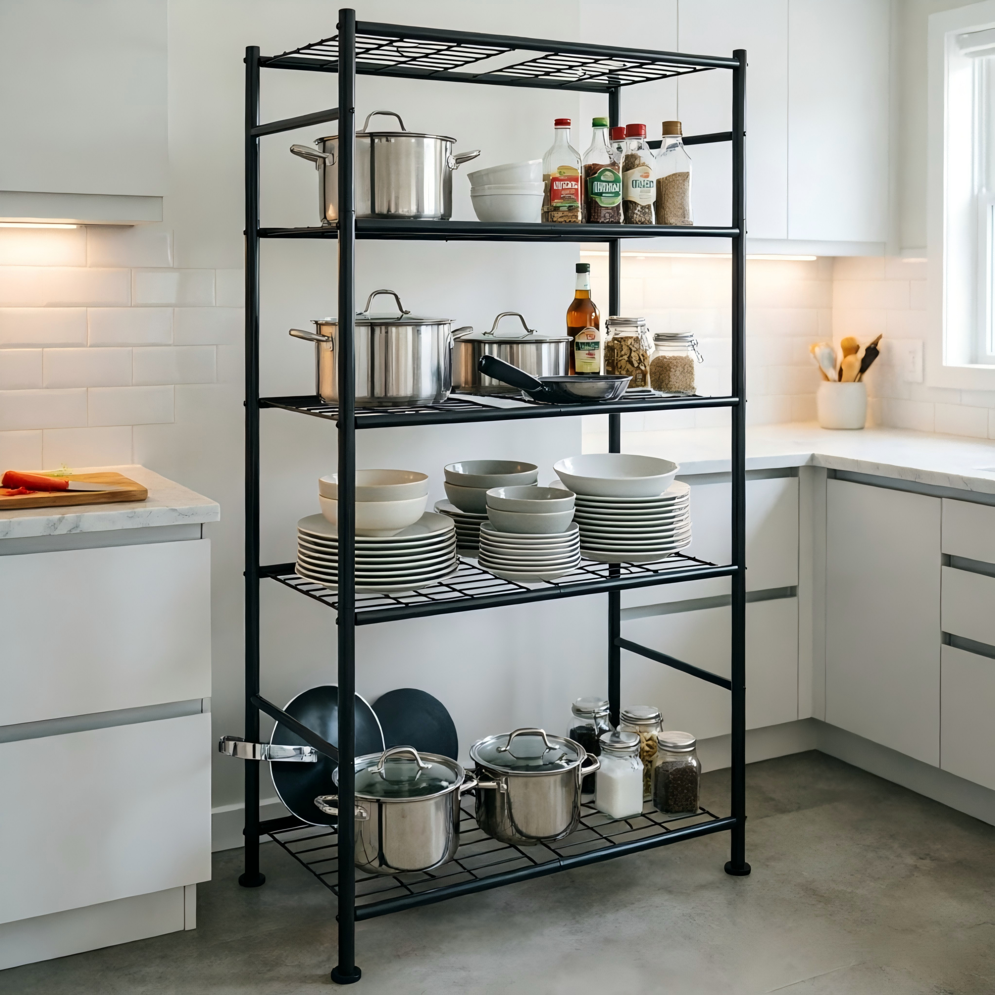 Dkriqie 5-Tier Metal Storage Rack, 1000 lbs Capacity photo 6