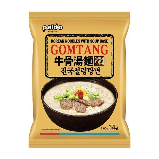 Paldo Fun & Yum Gomtang Ramen Mild Instant Noodles with Soup, Beef Bone
