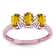thumbnail image 3 of Star K� 3 Three Oval Genuine Citrine Stones Promise Ring Wedding Band, 3 of 9
