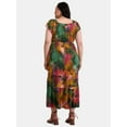 thumbnail image 4 of Terra & Sky Women's Plus Crinkle Off Shoulder Maxi Dress, Sizes 0X-5X, 4 of 4