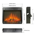 thumbnail image 2 of 23 inch electric fireplace insert, ultra thin heater with log set & realistic flame, remote control with timer, overheating protection, 2 of 8
