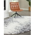 thumbnail image 5 of Unique Loom Serenity Shag Collection Area Rug - Vigie (5' 3" x 8' Oval White/Gray), 5 of 10