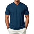 thumbnail image 2 of Dresfit Men's T Shirts Short Sleeve V Neck Athletic Shirts 2026 Summer Moisture Wicking Gym Shirt Big and Tall Quick Dry Muscle Fit Running Tees Dark Blue, 2 of 7