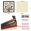 thumbnail image 4 of 2D Flat, 1pc All You Need Is Coffee Vintage-Inspired Wooden Framed Sign - 8x8 Inch, Rustic Cream Brown Decor with Coffee Cup Illustrations, Ideal Valentine's Day Gift for Coffee Lovers, Coffee Acc, 4 of 9