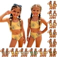 thumbnail image 2 of CCRFTGI Girls Swimsuits Size 7-8 Two Piece Sets Swimming Bathing Suits Beach Holiday Floral Print Bikini Set Cute Summer Girls Clothes Swim Suit Kids Bikini Blue 3-4 Years, 2 of 9