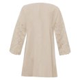 thumbnail image 3 of Women Blouses Women V Neck Pack Ladies Light Weight T Shirts Fuzzy Button up Womens Tunics with Buttons Tropical Shirt plus Size Lightweight Base Layer Loft Tops Womens Shirts Sleeves Pajama Beige 2XL, 3 of 5