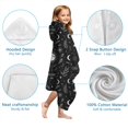 thumbnail image 7 of Black White Gothic Moon Flower Leaf Pattern Hooded Bath Towel，60"x35" for Ages 3 To 12 Kids, Quick Dry Lightweight Soft Microfiber Hood Beach Towel Cover Up for Kids, 7 of 7