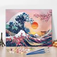 thumbnail image 4 of TISHIRON Paint by Numbers Kit for Kids & Adults Beginner - 16" x 20" Ocean Wave DIY Paint by Numbers Kits with 3 Paintbrushes and Acrylic Pigment - The Great Wave Off Kanagawa(Frameless), 4 of 7