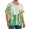 thumbnail image 4 of Balery Cartoon Cactus Men's Casual Button Down Shirt Short Sleeve Textured Summer Cuban Beach Shirts-Medium, 4 of 7
