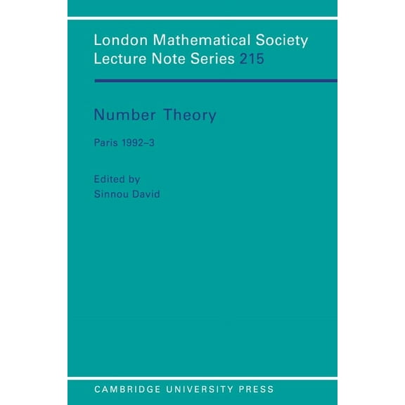 London Mathematical Society Lecture Note Number Theory: Paris 1992 3, Book 215, (Paperback)