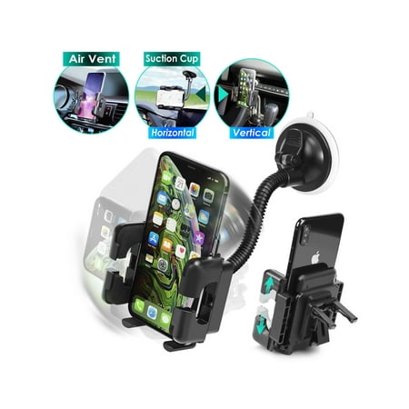 Insten Cell Phone Windshield Dashboard Mount Window Holder Stand Suction Cup Universal for iPhone XS X 8 7 6S 6 Plus SE iPod Touch Samsung Galaxy Note 8 S9 S9+ S8 S7 S6 LG G6 Aristo K7 Stylo 3 2