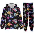 thumbnail image 3 of Pantalones de chándal retro de los años 80 y 90, de manga larga, con gráficos divertidos en 3D, unisex, deportivos, informales, para Halloween, 3 of 5