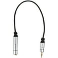 thumbnail image 1 of 1pc Stereo 6.35 Female to 3.5 Male Audio Adapter Cable Audio Converter (Silver), 1 of 7