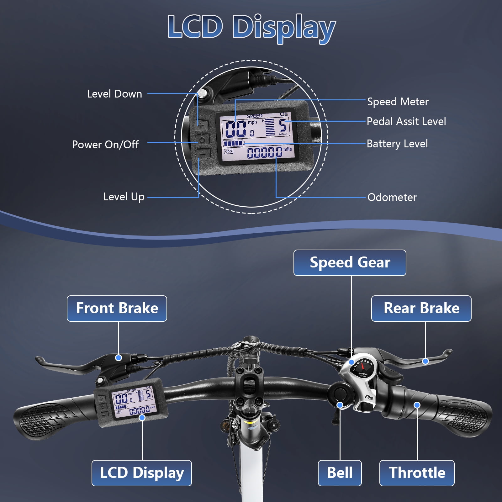 Gocio Foldable Electric Bike for Adults, Peak 750W Electric Mountain Bicycles, 20" * 2.4" Fat Tire Electric Bicycle, 375Wh 48V Removable Lithium-Ion Battery,Urban Commuter Ebike Man Woman UL2849