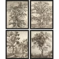 thumbnail image 2 of PixonSign Framed Wall Art Forest Tree Sketches Sepia Duotone Wilderness Prints, Set of 4 Nature Plants Paintings, Minimalism Wall Décor, Adhesive Canvas Poster for Home Decor - 11"x14" Black, 2 of 5