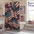 thumbnail image 5 of Independence Day Shower Curtain, 48" x 72", Retro American Flag Stripe Stars Patriotic Waterproof Bathroom Curtain Washable Shower Curtain Set with 12 Hooks, 5 of 9