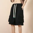 thumbnail image 2 of Ramiter Workout Shorts Men's Casual Fashion Pant Short Stripe Printed Lace up Seaside Holiday Shorts Beach Pant Summer Short Black,XX5XL, 2 of 5
