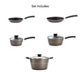 thumbnail image 3 of Tramontina Sicilia 8-Piece Non Stick Cookware Set with Glass Lids, Aluminum Nonstick Pots and Pans Kitchen Set (Hazelnut), 3 of 10