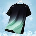 thumbnail image 2 of APEXFWDT Big&Tall Gradient Print Athletic T Shirts for Men Cooling Mesh Quick Dry Short Sleeve Tee Tops,L,Green, 2 of 4