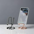 thumbnail image 2 of Cell Phone Stand, Business Card Holder, Mobile Phone Holder \u2013 Metal Wire Cellphone Cradle Dock, Compatible with iPhone/Android Phones/iPad Mini/Kindle (Black), 2 of 5
