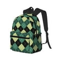 thumbnail image 2 of Vsdgher Green Squares Print Unisex Large Capacity Bookbag Schoolbag Casual Daypack for High School/College/Teens/Travel/Work, 2 of 8