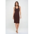 thumbnail image 4 of Women's Sleeveless Midi Cocktail Bodycon Dress, V Neck, Formal, Wedding Guest, Party(Choco Large Size), 4 of 6