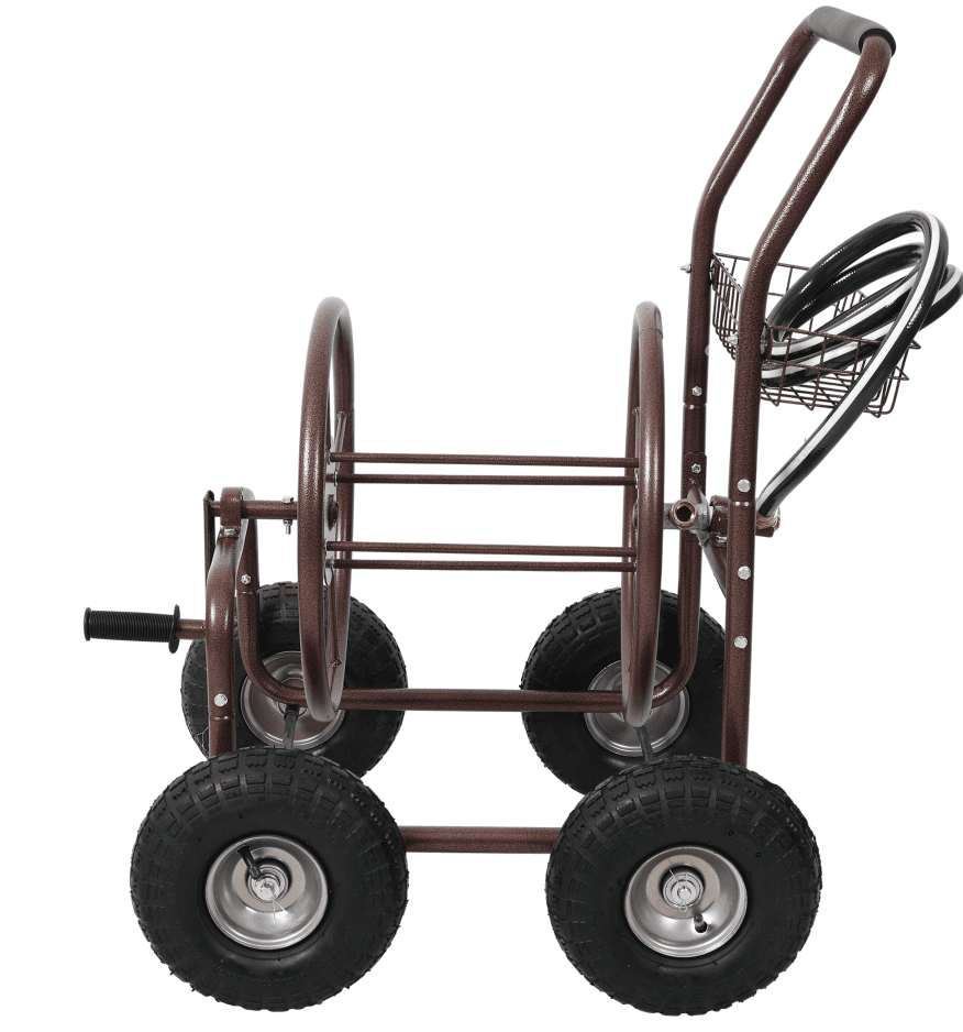 Metal Hose Reel Cart Heavy Duty 250 Ft Capacity with Wheels