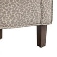 thumbnail image 6 of Accent Chair with Ottoman, Modern Upholstered Barrel Chair with Thick Cushion and Backrest, Mid Century Round Armchair with Footrest, Single Sofa Chair for Bedroom Living Room Apartment,Leopard Gray, 6 of 7