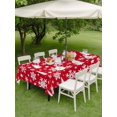 thumbnail image 3 of Outdoor Tablecloth with Umbrella Hole and Zipper, Red White Christmas Rectangle Table Cloth 60x102 Inch Waterproof Tablecloth, Xmas Tree Snowflake Winter Abstract Picnic Table Cover for Patio Camping, 3 of 7