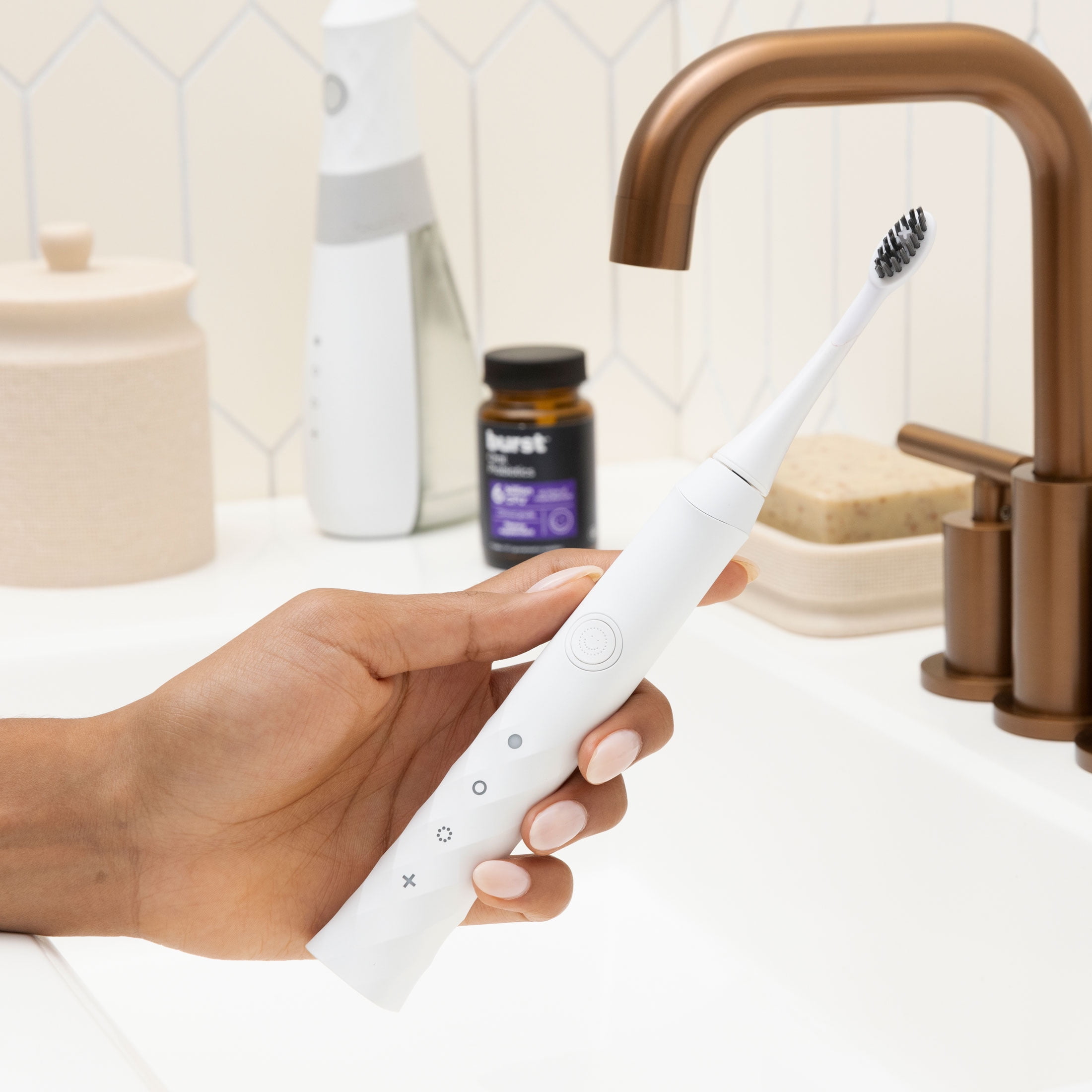 Burst Sonic Electric Toothbrush Replacement Head, White, 1 Count
