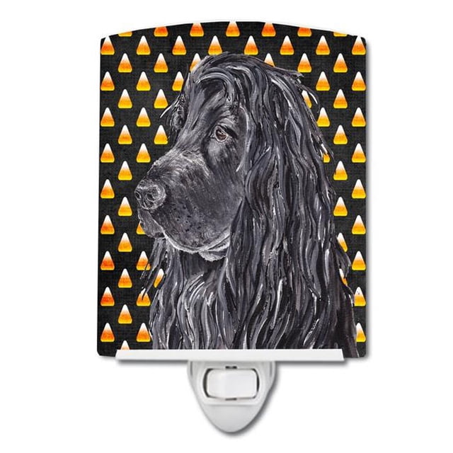 Carolines Treasures SC9527CNL Black Cocker Spaniel Candy Corn Halloween Ceramic Night Light