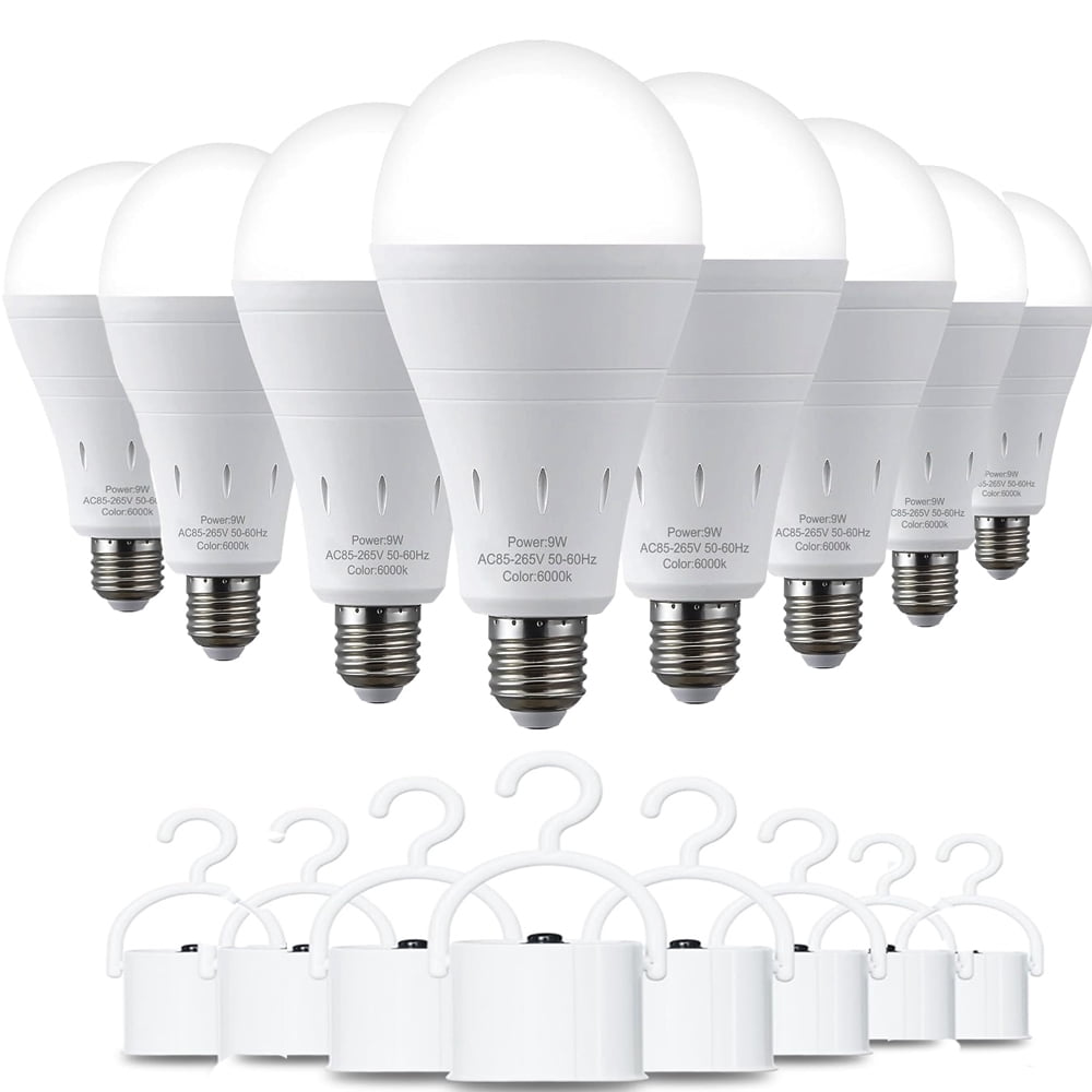 8pcs Rechargeable Emergency LED Light 12W E27 Base,for Power Outages Emergency Use