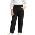 thumbnail image 3 of LONKITO School Uniform Pants for Boys Casual Straigh Leg Pants with Pockets Elastic Waist Kids Clothes Size 5-6 Years, 3 of 8