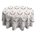 thumbnail image 4 of White Deer Antler Flower Pattern Round Tablecloth 60"x60",Wrinkle Wipeable Table Cloth for Kitchen Dining Room Picnic Patio Party, 4 of 6