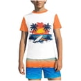 thumbnail image 2 of ITSAME Boys Split Swimwear Quick-Dry Crewneck Tee and Swim Trunks 2-Piece Beach Surfing Swimsuit Multicolor Size 13-14, 2 of 9