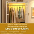 thumbnail image 3 of 2 Glass Doors Armoire Wardrobe Closet with 2 Storage Cabinets & LED Sensor Light, 71" H Wooden Clothes Closet Wardrobe with Hanging Rod for Bedroom, 3 of 7