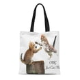thumbnail image 1 of JSDART Canvas Tote Bag Cat Personalized Kitten Designed Reusable Handbag Shoulder Grocery Shopping Bags, 1 of 1