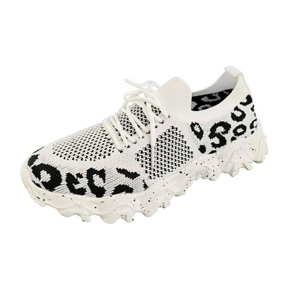 WEAIXIMIUNG Sparkly Sneakers for Women High Top Women's Fashion Mesh Cloth Leopard Print Sneakers Breathable Non Lace Up Casual Shoes Shoes