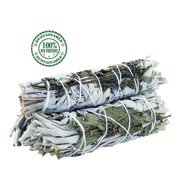 Ancient Veda White Sage & Peppermint Pack of 3 Smudge Sticks & Smudge Guide for Smudging, Cleansing, Meditation, Purification