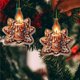 thumbnail image 4 of Fiudx Decoración del hogar Adorno navideño Muñeco de nieve Velas Reno Campanas Colgante Acrílico Plano Colgante Navideño Espejo Retrovisor de Coche Colgante Árbol de Navidad Decoración 2 piezas, 4 of 7